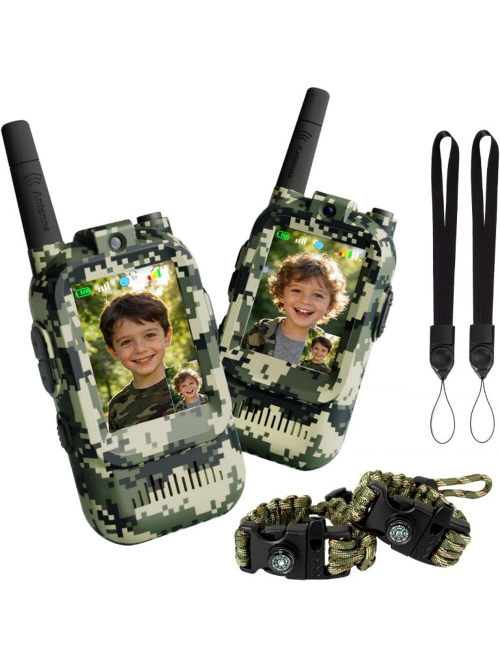 Kids Walkie Talkies with Video & HD Camera - 2 Pack Rechargeable Toys for Ages